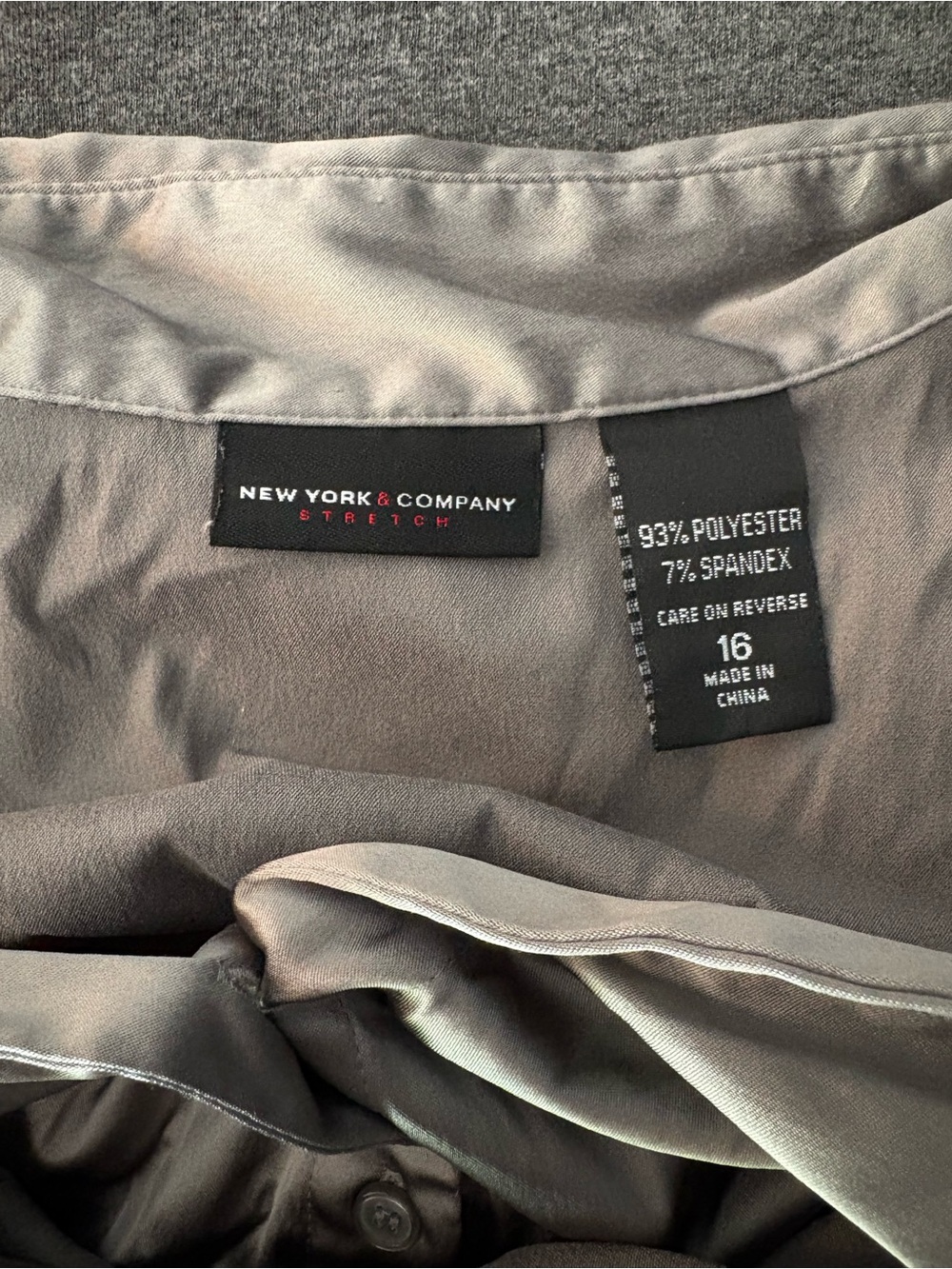 New York & Company Silver Satin Knot-Front Button Down Blouse - Picture 3 of 9